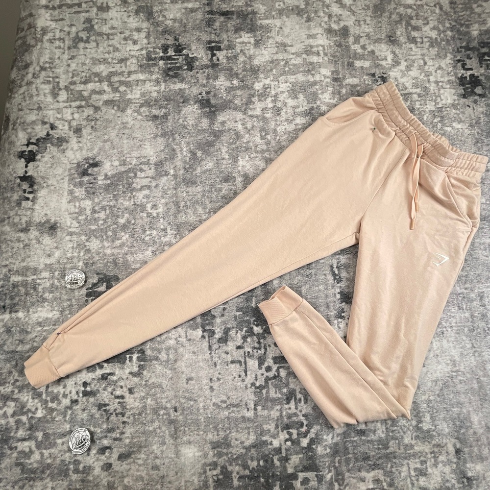 Gymshark Womens XS Jogger‎ Workout Sweatpants Solid Peach Activewear Athleisure